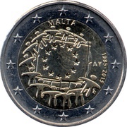 2 Euros 30 Years of European Union Flag obverse image