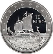 10 Euros The Phoenicians in Malta, Malta, 2011 reverse image