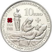 10 Euros Centenary of the First World War, Malta, 2014 reverse image