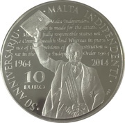 10 Euros 50th anniversary of Malta's independence, Malta, 2014 reverse image