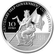10 Euros Self-Government Constitution, Malta, 2021 reverse image