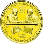 50 Euros The Bush-Gorbachev Malta Summit, 1989, Malta, 2015 reverse image