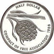 ½ Dollar Compact of free association reverse image