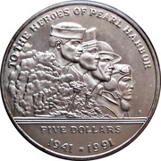 5 Dollars Pearl Harbor reverse image