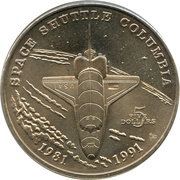 5 Dollars Space Shuttle Columbia reverse image