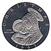 5 Dollars Christmas 1993, Marshall Islands, 1993 reverse image