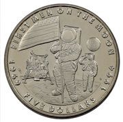 5 Dollars First Men on the Moon, Marshall Islands, 1994 reverse image