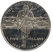 5 Dollars To the Heroes of D-Day - Normandy Invasion reverse image