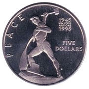 5 Dollars Peace, Marshall Islands, 1995 reverse image