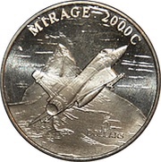 5 Dollars Mirage 2000C Jet Fighter, Marshall Islands, 1995 reverse image