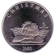 5 Dollars Christmas, Marshall Islands, 1995 reverse image