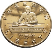 5 Dollars JFK - Meet Any Hardship, Marshall Islands, 1995 reverse image