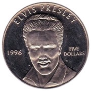 5 Dollars Elvis Presley, Marshall Islands, 1996 reverse image