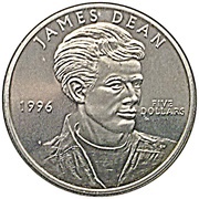 5 Dollars James Dean reverse image