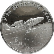 5 Dollars F-80 Shooting Star, Marshall Islands, 1997 reverse image