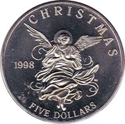 5 Dollars Christmas, Marshall Islands, 1998 reverse image