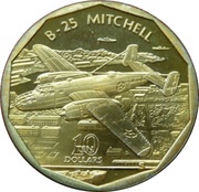 10 Dollars B-25 Mitchell reverse image
