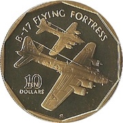 10 Dollars B-17 Flying Fortress reverse image