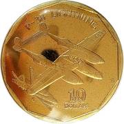 10 Dollars P-38 Lightning reverse image