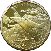 10 Dollars KI-61 Hien, Marshall Islands, 1991 reverse image