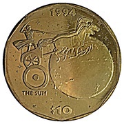 10 Dollars The Sun, Marshall Islands, 1994 reverse image