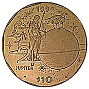 10 Dollars Jupiter, Marshall Islands, 1994 reverse image