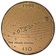 10 Dollars The Solar System, Marshall Islands, 1994 reverse image