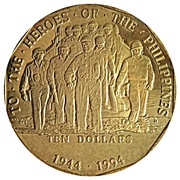 10 Dollars Heroes of the Philippines, Marshall Islands, 1994 reverse image