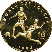 10 Dollars World Cup Soccer, Marshall Islands, 1994 reverse image