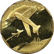 10 Dollars F-86 Sabre, Marshall Islands, 1995 reverse image