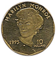 10 Dollars Marilyn Monroe, Marshall Islands, 1995 reverse image
