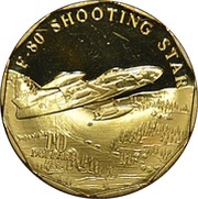 10 Dollars F-80 Shooting Star, Marshall Islands, 1995 reverse image
