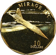 10 Dollars Mirage F1C, Marshall Islands, 1995 reverse image