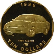 10 Dollars Taurus, Marshall Islands, 1996 reverse image