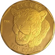 10 Dollars Jaguar, Marshall Islands, 1996 reverse image