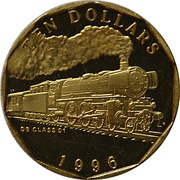 10 Dollars DB Class 01, Marshall Islands, 1996 reverse image