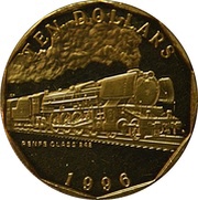 10 Dollars RENFE Class 242, Marshall Islands, 1996 reverse image