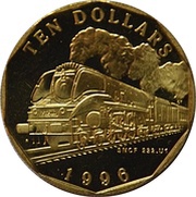 10 Dollars SNCF 232. U1, Marshall Islands, 1996 reverse image