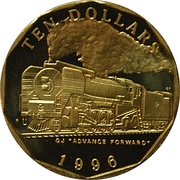10 Dollars QJ "Advance Forward", Marshall Islands, 1996 reverse image