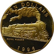 10 Dollars Royal Hudson, Marshall Islands, 1996 reverse image