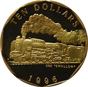 10 Dollars C62 "Swallow", Marshall Islands, 1996 reverse image