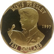10 Dollars Elvis Presley, Marshall Islands, 1997 reverse image