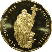 10 Dollars Apostle Philip, Marshall Islands, 1997 reverse image