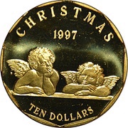 10 Dollars Christmas 1997, Marshall Islands, 1997 reverse image