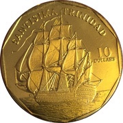 10 Dollars Santisima Trinidad, Marshall Islands, 1998 reverse image