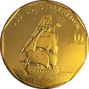 10 Dollars USS Constellation, Marshall Islands, 1998 reverse image
