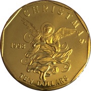 10 Dollars Christmas, Marshall Islands, 1998 reverse image