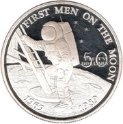 50 Dollars First Men on the Moon, Marshall Islands, 1989 reverse image