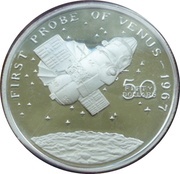 50 Dollars First Probe of Venus, Marshall Islands, 1989 reverse image