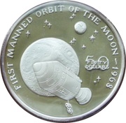 50 Dollars First Manned Orbit of the Moon, Marshall Islands, 1989 reverse image